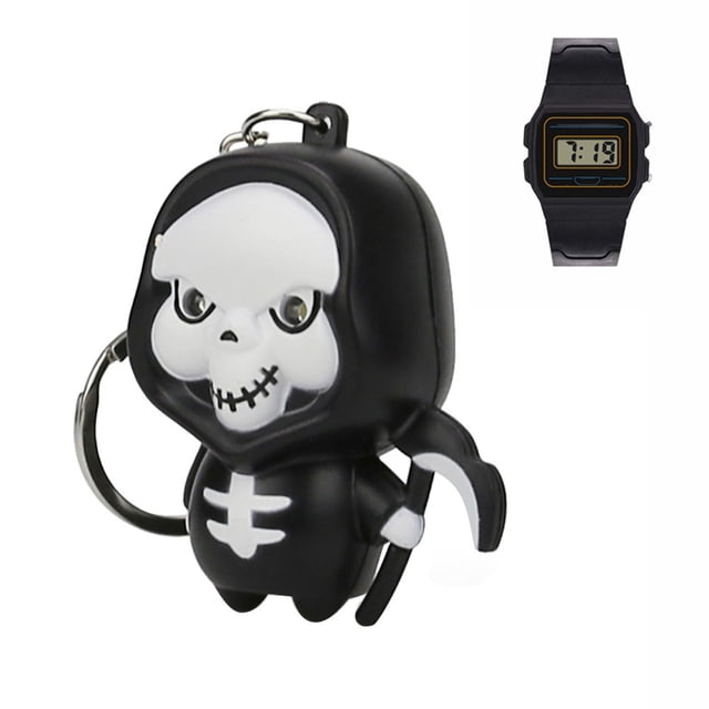 Llavero con luz LED y sonido con reloj para niños Llavero con forma divertida