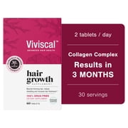 Viviscal Hair Growth Supplements for Women, Thicker Fuller Hair Support for Thinning Hair and Hair Loss, with Biotin and Marine Collagen, Drug-Free, 60 Tablets, 1-Month Supply