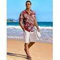 thumbnail image 4 of COOFANDY Mens Hawaiian Shirt Short Sleeve Button Down Shirt Summer Beach Shirt, 4 of 6