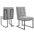 thumbnail image 1 of Side Dining Chair, Set of 2, Fabric, Metal Steel, Black Grey Gray, Modern Contemporary Urban Design, Kitchen Room Cafe Bistro Restaurant Hospitality, 1 of 4