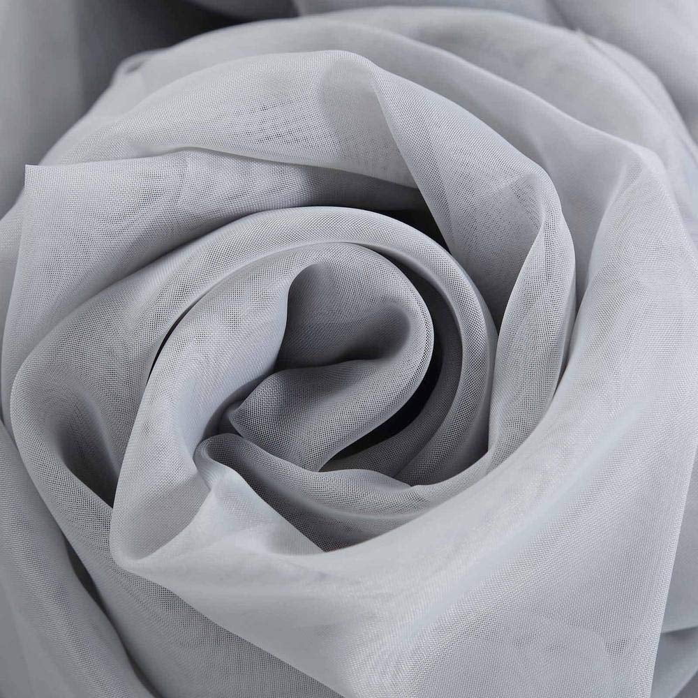 AK TRADING CO. 120" Wide (10Ft Wide) Voile Ceiling Drapes Sheer Curtain Panels with 4" Pocket for Wedding Venues, Banquet Halls, Corporate Events & Photobooth - Silver, 10 ft x 20 ft