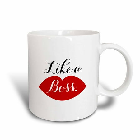 

3dRose Like a Boss Lips - Ceramic Mug 11-ounce
