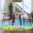 thumbnail image 3 of Green Easter Round Area Rug 5Ft Washable Circle Rugs for Living Room Bedroom, Spring Floral Watercolor Eggs Pastoral Non-Slip Carpet Floor Mats Indoor Outdoor Carpet Runner Aesthetic Home Decor, 3 of 8