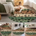 thumbnail image 5 of Round Area Rug 7 Ft, Dark Sage Green Brown Washable Non-Slip Circle Carpet for Living Room/Bedroom, Farmhouse Dog Paw Vintage Low-Profile Large Runner Mat Collection Rugs for Indoor, 5 of 7