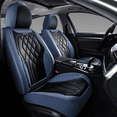thumbnail image 3 of FLORICH Car Seat Covers Full Set, Waterproof Faux Leather Seat Protectors, Automotive Interior Cushions Universal Fit for Most Cars Suv Trucks, Black & Blue, 3 of 9