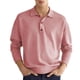 thumbnail image 2 of Top informal para hombre, cuello vuelto, botón frontal, manga larga, transpirable, Top de ajuste informal para hombre para otoño, 2 of 6