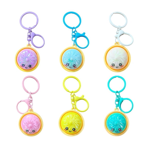 3PCS Dumpling Keychain Set,Mini Squishies Stress Relief Fidget Toys for Anxiety,Squeeze Sensory Toy Backpack Charms,Cute Food Keyrings for Kids Adults Party Favors Gift,Random Color