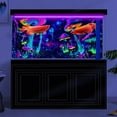 thumbnail image 4 of Blacklight Aquarium Background UV Reactive Mushroom Background Starry Sky Terrarium Background with 10 EVA Double-Sided Tape, 24X12IN, 4 of 5