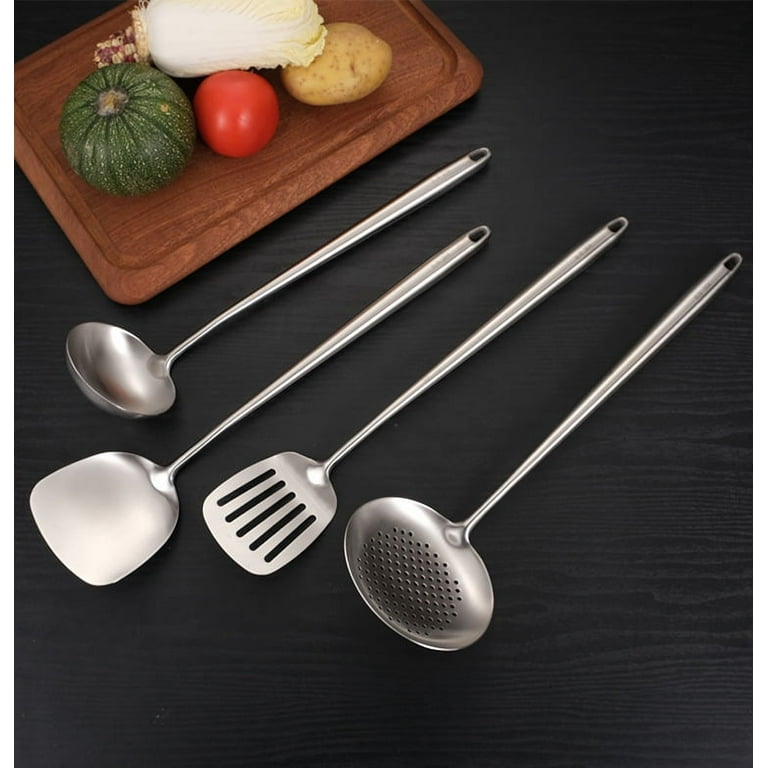 Non-stick Stainless Steel Kitchen Utensil Set - Includes Soup Spoon, Wok  Spatula, Slotted Spatula, Colander Ladle, Rice Spoon - Safe And Durable Cooking  Tools For Effortless Meal Preparation - Temu