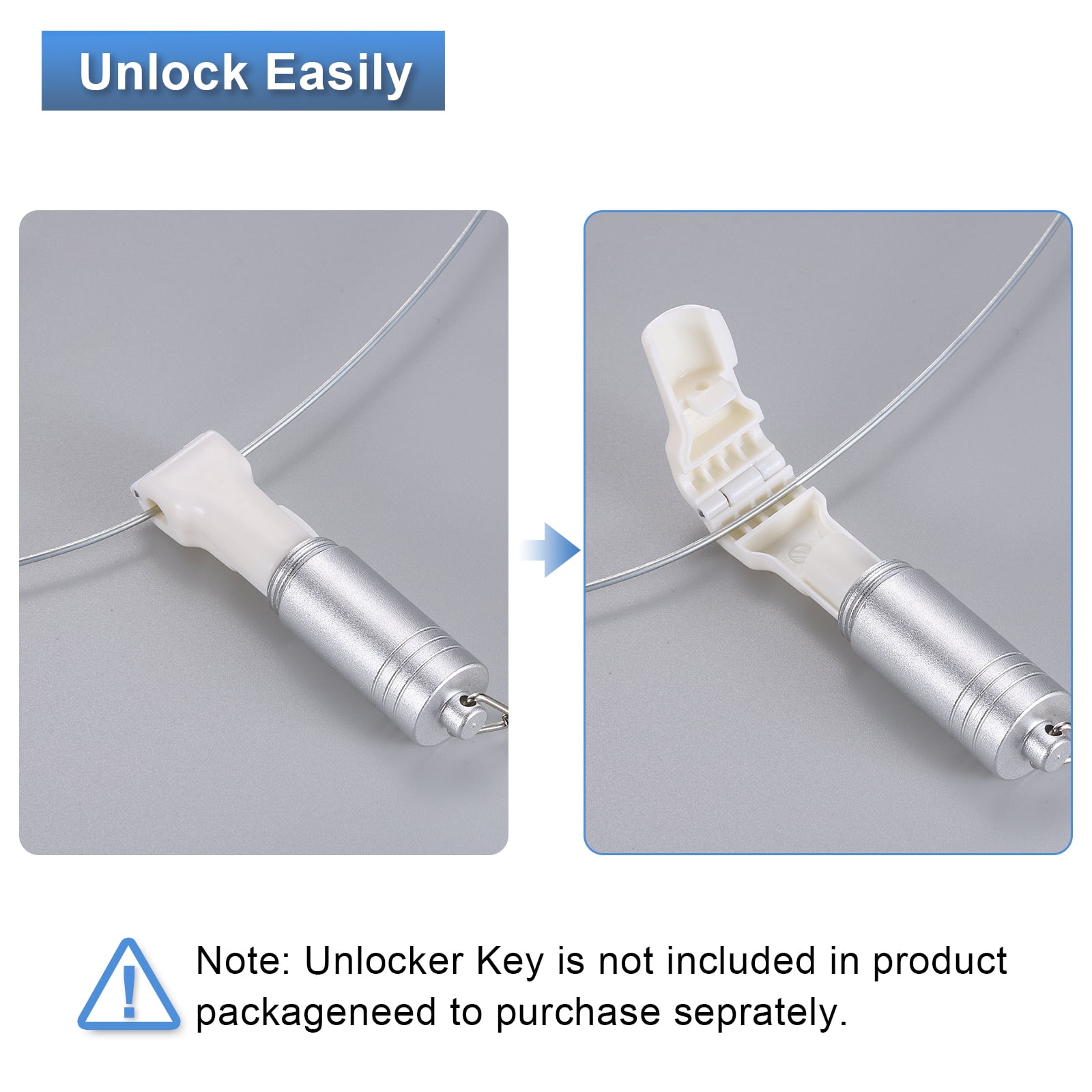 Uxcell 100pcs Peg Hook Locks Stop Locks, 6mm ABS Pegboard Display Hook Security Lock, Anti Sweep Theft Stop Locks for Retail Shop and Shopping Center Pegboard Display, White