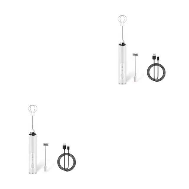 Bewildely Espumador de leche batidor de huevos eléctrico Mini licuadora de alimentos batidor agitador USB recargable herramientas de cocina Type1 NO1
