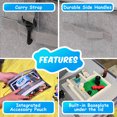 thumbnail image 7 of BrickCaddy Toy Storage Organizer - Compatible with LEGO & Fits Cube Organizers - Includes Play Mat, Bonus Baseplate & Shoulder Strap - Portable Brick Storage Solution for Playtime | Grey, 7 of 7