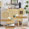 thumbnail image 4 of Rattan Storage Cabinet with Doors, 31.5'' Sideboard Buffet Cabinet Accent Cabinet Buffet Table with Storage for Hallway, Entryway Living Room and Dining Room Natural, 4 of 6