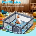 thumbnail image 7 of FUGWU Baby Play Mat for Floor, Fits 50x50 Playpen, Non-Slip & Soft Crawling Mat for Infants (Blue Animal), 7 of 7