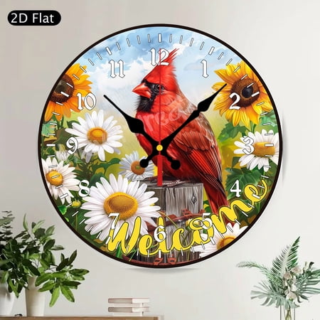 Rustic Woodland Deer Forest Welcome Silent Round Wall Clock for Home Decor