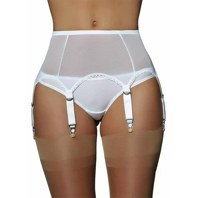 Trayknick Porte-Jarretelles Transparent pour Femmes, Ajustable, Six Pinces, Harnais de Jambe Porte-Jarretelles, Accessoire pour Femmes pour Lune de Miel