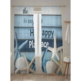 thumbnail image 5 of Shell Starfish Sheer Curtains 96 Inch Long 2 Panels, The Beach Is My Happy Place Wood Grain Light Filtering Rod Pocket Semi Sheer Curtains, Sheer Voile Drapes for Living Room Bedroom, 52"x96", 5 of 5