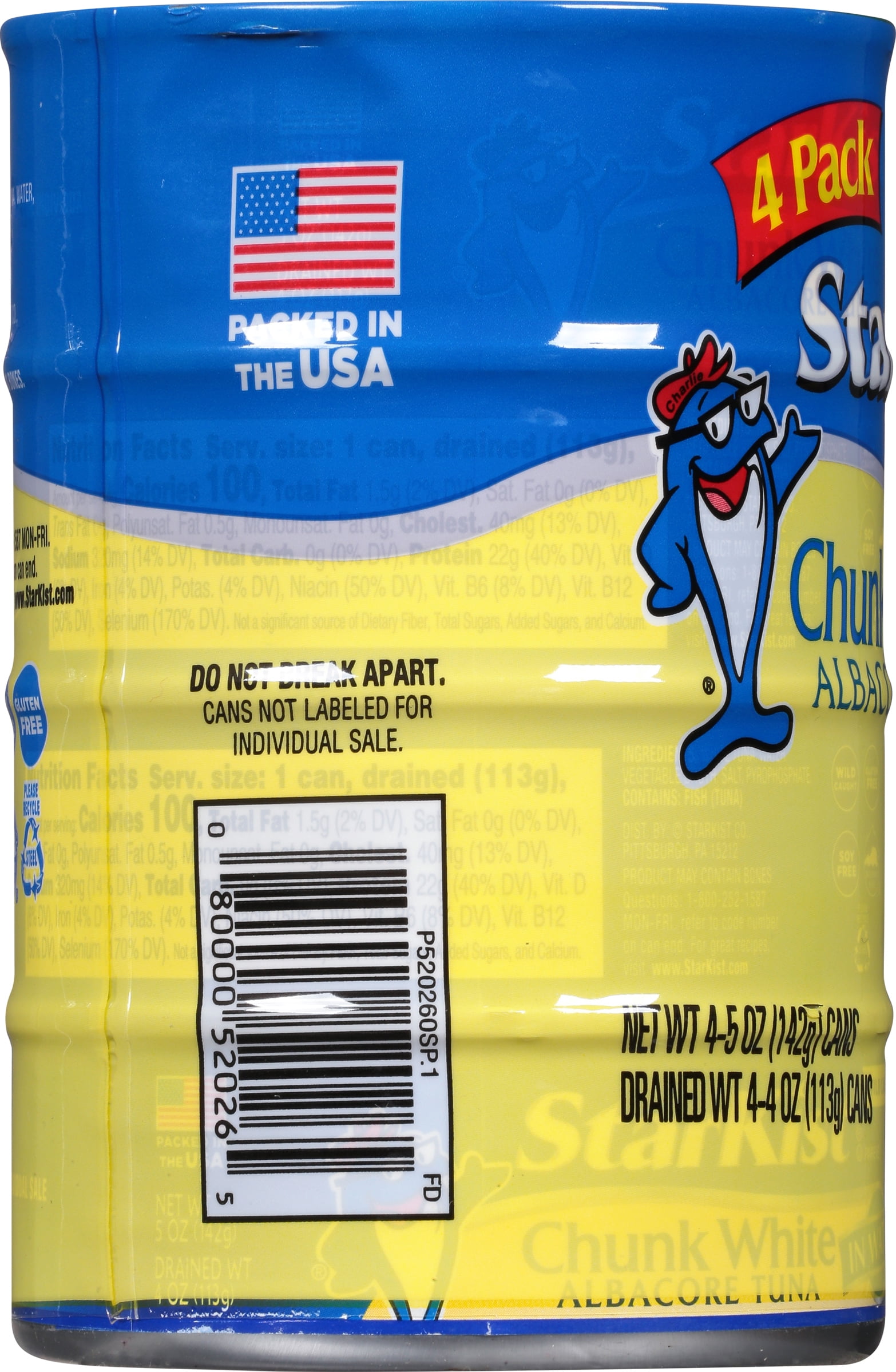 (12 pack) StarKist Chunk White Albacore Tuna in Water - 5 oz Can (4-Pack)