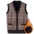 thumbnail image 4 of Men's Sweater Vest Winter Warm Cardigan Undershirt Layering Piece for Fall Season, 4 of 4