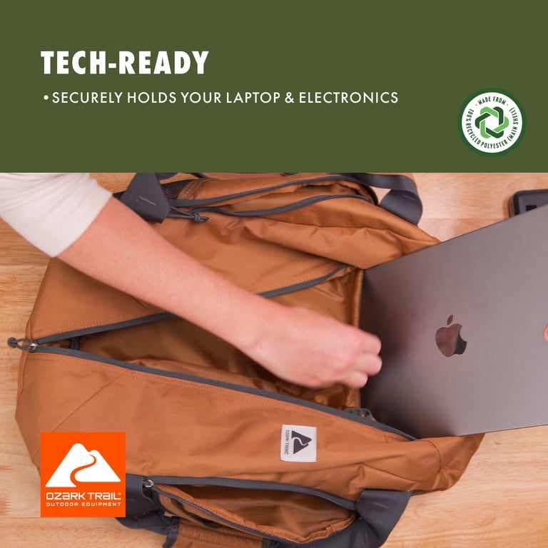 Ozark Trail 35 Ltr Convertible Backpack Duffel, Durable Polyester, Brown, Size: One size Ozark Trail 35 Ltr Convertible Backpack Duffel, Durable Polyester, Brown, Size: One size