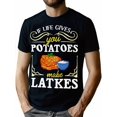thumbnail image 1 of Camiseta judía de Hanukkah con latkes de patata, diseño festivo para celebrar Hanukkah, el mejor regalo para hombres, mujeres, papá, mamá y amigos., 1 of 7