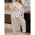 thumbnail image 5 of Women's Pajamas Set Comfy Cute Heart Printed Lounge Sets Two Piece Long Sleeve Pjs Soft Sleepwear, 5 of 6