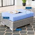 thumbnail image 3 of Modway Conway Outdoor Patio Wicker Rattan Ottoman in Light Gray Light Blue, 3 of 8