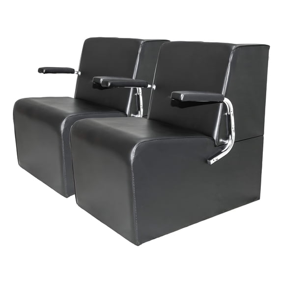 PureSana 2 Pack Chromium Anastasia Vinyl Professional Platform Hair Dryer Chair