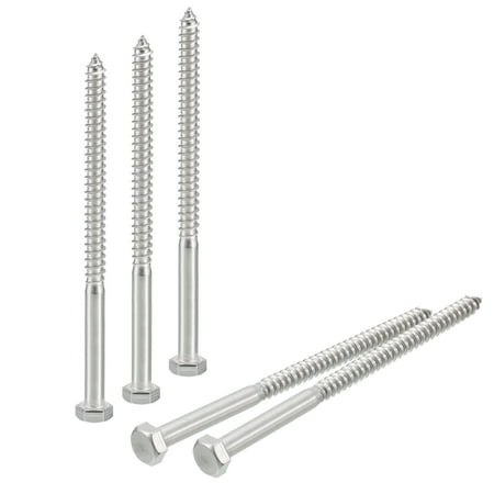 

Uxcell Hex Head Lag Screws Bolts 5/16 x 5 304 Stainless Steel Partial Thread Wood Screws 30 Pack