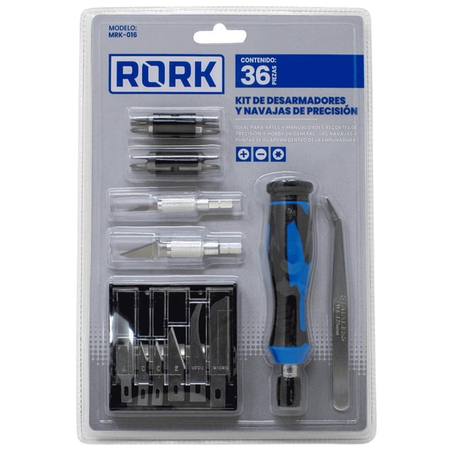 Kit de Desarmadores y Navajas de Precisión RORK MRK-016 36 Piezas