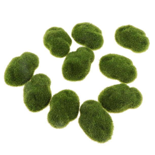 10x bola de hierba artificial plantas de simulación bola de piedra decoración en Gloria Piedra de musgo de simulación