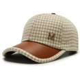 thumbnail image 1 of 2023 Black Brown Houndstooth Baseball Caps For Men Women Retro British Style Plaid Hat Summer Trucker Cap Gorras Hombre56-60CM Gao Jinjia LED, 1 of 2