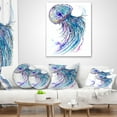 thumbnail image 4 of Designart Jelly Fish Watercolor - Animal Throw Pillow - 12x20, 4 of 5