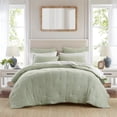 thumbnail image 2 of Premium Cotton Bedding Sets 3Piece King Size Quilt with Embroidery Sage, 2 of 11