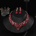 thumbnail image 4 of Kkkded Party Necklace 1 Set of Wedding Earrings with Extension Chain - Faux Crystal Inlaid, 4 of 7