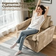 thumbnail image 3 of Vcatnet Swivel Accent Chair 360°Corduroy Swivel Armchair Reading Chair with Side Pockets for Living Room, Bedroom, Reading Room Beige, 3 of 8