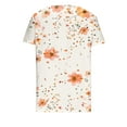 thumbnail image 5 of ALLLIST V-Neck Summer Tops Short Sleeve Orange Floral Button Loose Blouses Casual Blouses for Women, 5 of 5