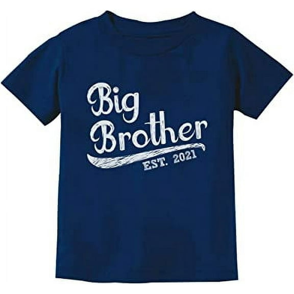 Gift for Big Brother 2021 Siblings Boys Toddler Kids Big Brother Shirt 5T Navy