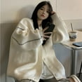 thumbnail image 3 of Autumn and Winter Lazy Wind Soft Waxy Sweet College Style Sweater Cardigan Female Student Korean Style Loose Wear Outer Coat, 3 of 6