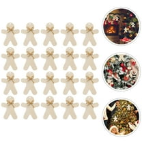 HONMEET Gingerbread Man Wood Cutouts Khaki Smooth Finish 20 Sets for Holiday Crafts and Decorations