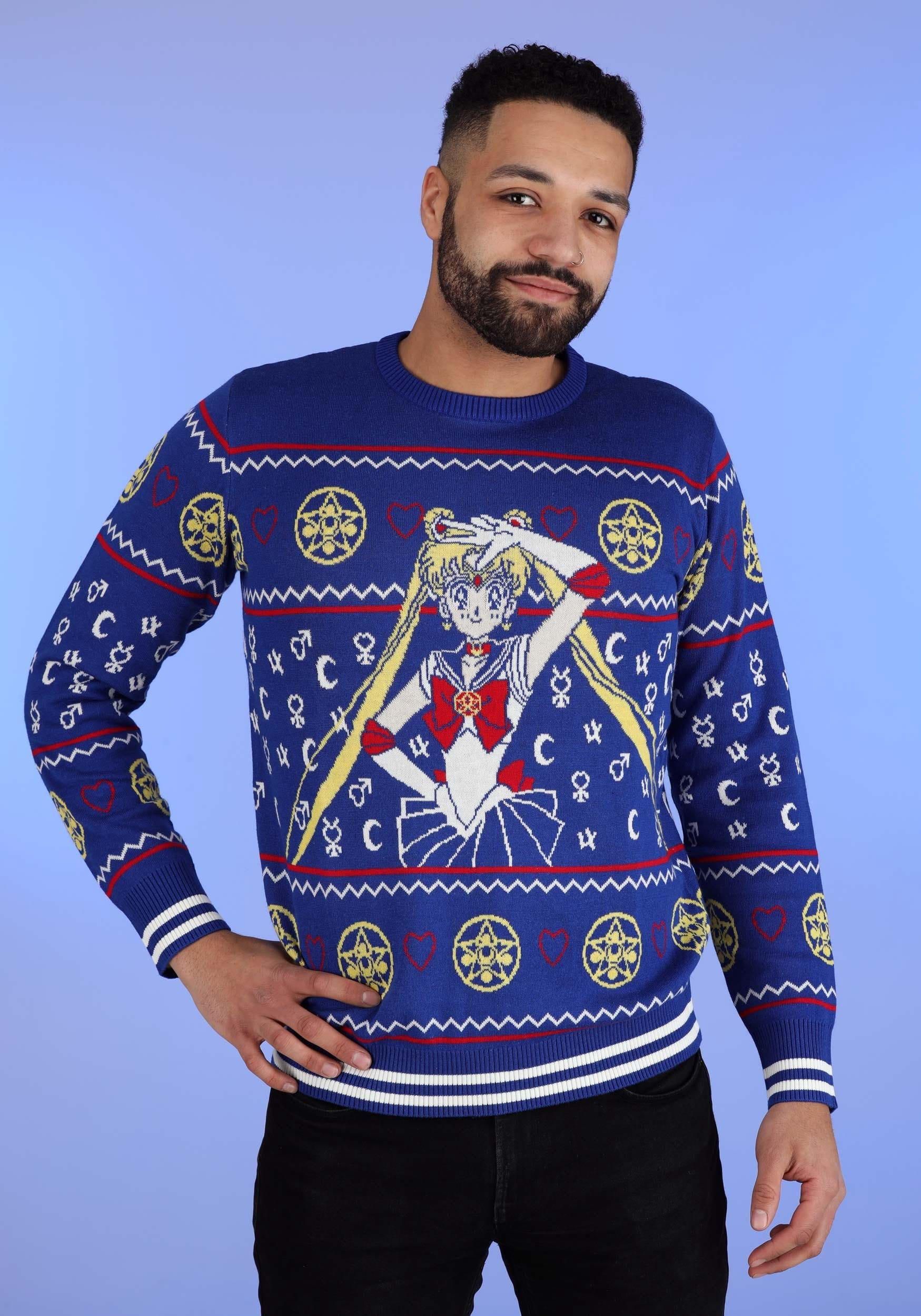 Sailor Moon Fair Isle Adult Ugly Christmas Sweater - Walmart.com