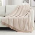 thumbnail image 3 of Carriediosa Heather Throw Blanket, Soft Cozy Fuzzy Fluffy Blankets Throws for Couch, Bed, Sofa, Taupe, 50" x 61", 3 of 6
