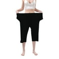 thumbnail image 4 of IDALL Capri Pants Sweatpants Women Capri Pants For Plus Size Cotton Pants For Comfortable Cropped Pants 3XL 7XL Baggy Pants Plus Size Pants Black 3XL, 4 of 6