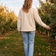 thumbnail image 5 of Sorvello Women's Lightweight Fleece Lined Jacket, Long Sleeve Casual Fall Outerwear With Pockets White L, 5 of 7