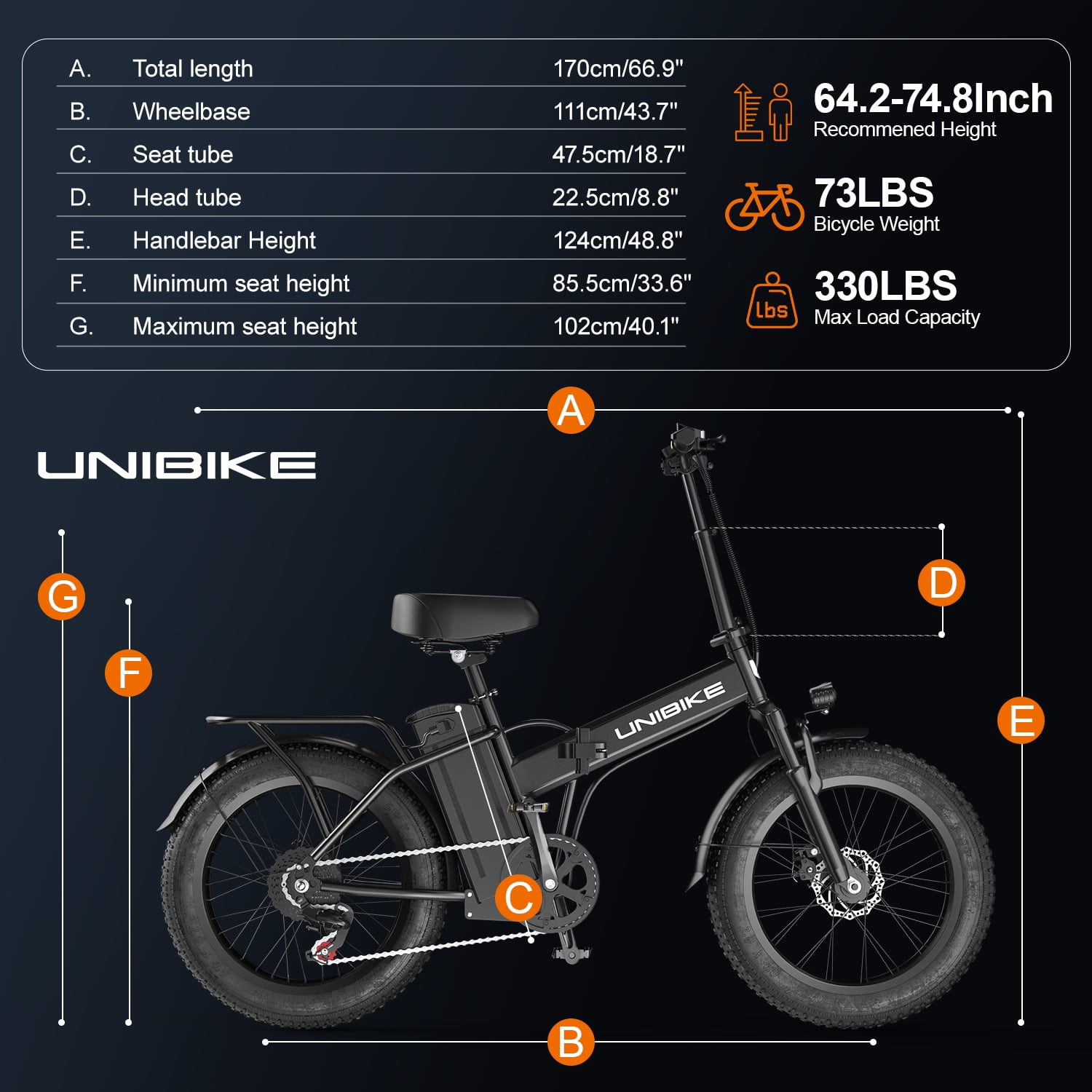 Aairsk 748 Peak Motor Ebike for Adults, 48V 15Ah Electric Bike for Men Women, 20'' Fat Tire Foldable Electric Bicycle for Snow Off-Road Commuter Mountain E-Bike
