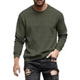 thumbnail image 2 of Kakii Mens Crewneck Sweatshirts Quilted Diamond Textured Pullover Long Sleeve Casual Fashion Sweatshirt, 2 of 6
