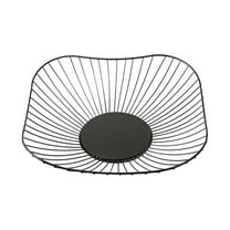 Basiess Wire Fruit Basket, Single Tier Decorative Stand for Kitchen Counter, Centerpiece Holder for Vegetables Bread Towels, Farmhouse Organizer Black1