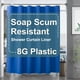 thumbnail image 1 of AmazerBath Cortina de ducha de plástico de 84 pulgadas de largo, 72 x 84, cortina de ducha extra larga con peso transparente, cortinas de baño altas de PEVA resistentes con 3 piedras grandes transpare, 1 of 4