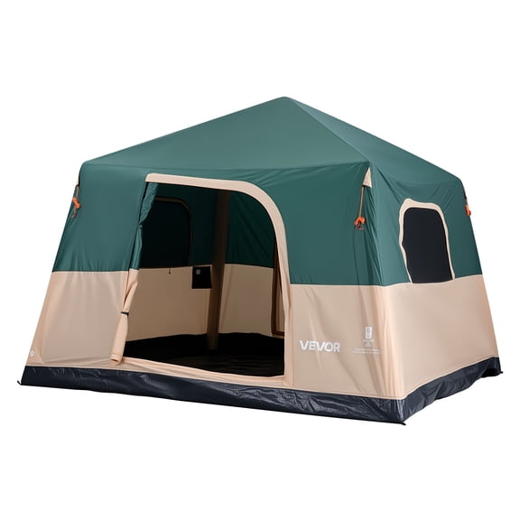VEVOR Camping Tent, 6 Person Inflatable Cabin Tent with Rechargeable Pump, TPU Air Tube & 4 Large Mesh Windows, Portable Easy Setup Waterproof with Carry Bag for Family Outdoor Camping & Hiking,Green