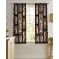 thumbnail image 4 of Brown Giraffe Sheer Curtains 45 Inch Length 2 Panels Set for Living Room/Bedroom, Wildlife Animals Farmhouse Wood Plank Kitchen Curtains Grommet Semi-Sheer Curtains Drapes Window Treatments 42"x45"x2, 4 of 7